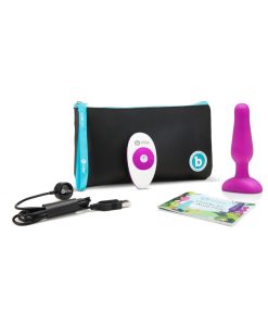 B-Vibe Novice Rechargeable Remote-Controlled Vibrating Silicone Anal Plug Fuchsia