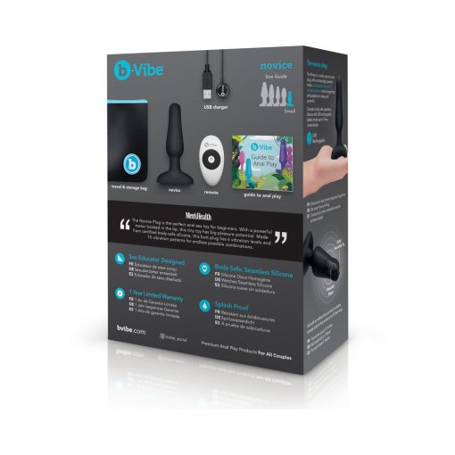 B-Vibe Novice Rechargeable Remote-Controlled Vibrating Silicone Anal Plug Black - Image 4