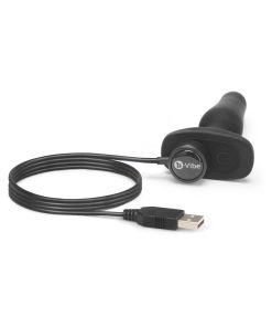 B-Vibe Novice Rechargeable Remote-Controlled Vibrating Silicone Anal Plug Black