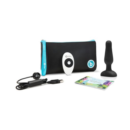 B-Vibe Novice Rechargeable Remote-Controlled Vibrating Silicone Anal Plug Black - Image 11