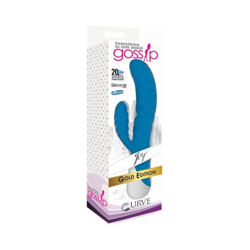 Gossip 20X Ivy 3 Speed  17 Function Waterproof Dual Motors 180 Degree Flexible Stimulator Azure
