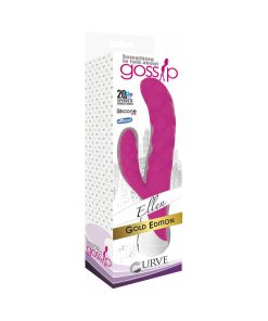 Curve Toys Gossip Ellen Waterproof Textured Silicone Flexible Dual Stimulation Vibrator Magenta