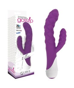 Gossip Ellen – Textured Dual Stimulation Silicone Rabbit Vibrator (Violet)