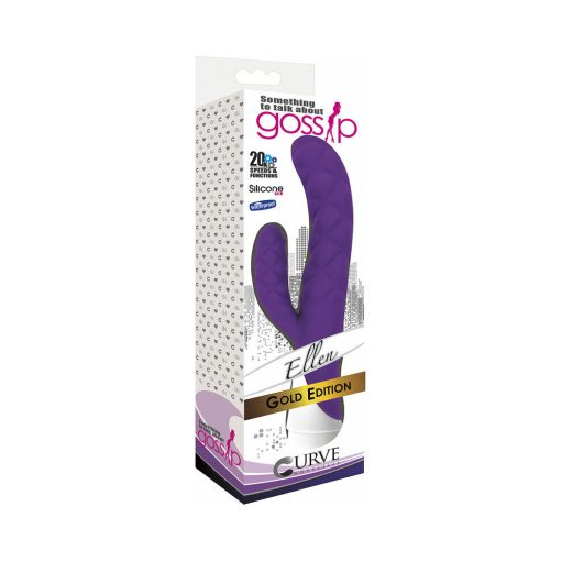 Gossip Ellen – Textured Dual Stimulation Silicone Rabbit Vibrator (Violet) - Image 3
