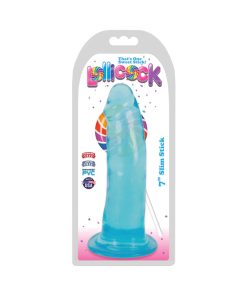 Curve Toys Lollicock Slim Stick 7 In. Dildo With Suction Cup Berry Ice