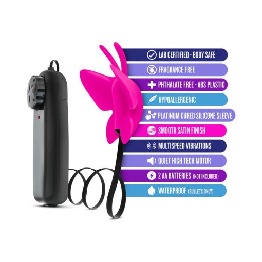 Luxe Butterfly Teaser Remote-Controlled Silicone Mini Vibrator Fuchsia - Image 5