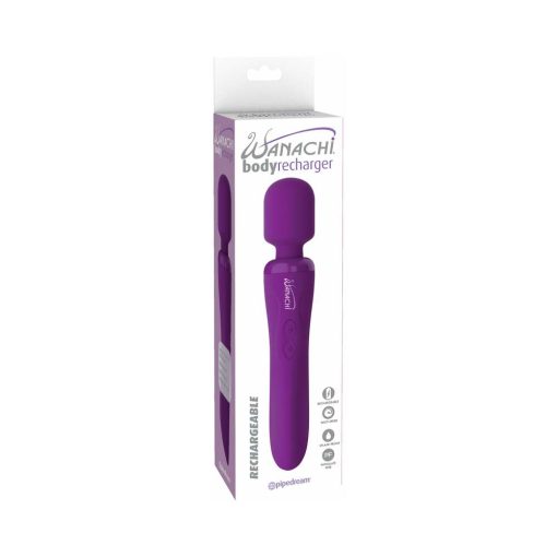 Wanachi Body Recharger Rechargeable Silicone Wand Vibrator Purple