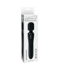 Wanachi Body Recharger Rechargeable Silicone Wand Vibrator Black