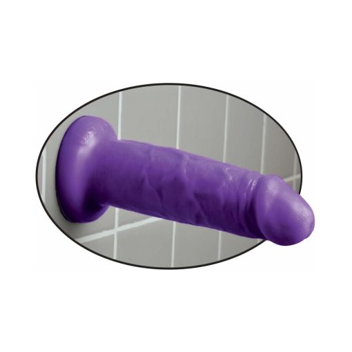 Dillio 6 In. Chub Realistic Dildo With Suction Cup Purple - Image 3