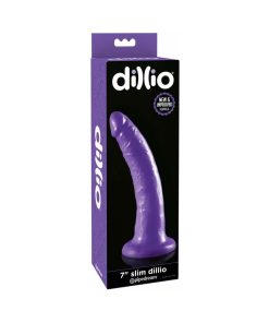 Dillio 7 In. Slim Realistic Dildo With Suction Cup Purple