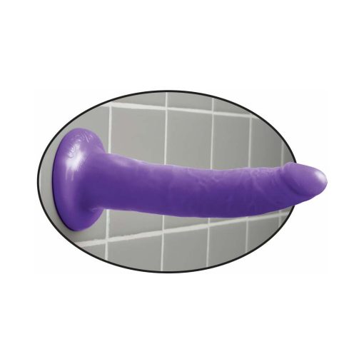 Dillio 7 In. Slim Realistic Dildo With Suction Cup Purple - Image 3