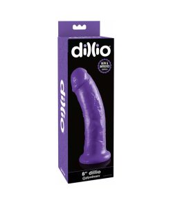 Dillio 8 In. Realistic Dildo With Suction Cup Purple