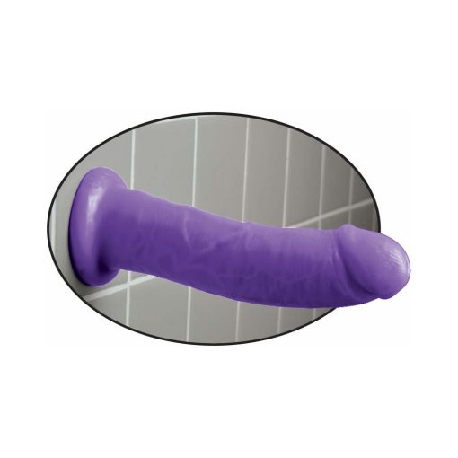 Dillio 8 In. Realistic Dildo With Suction Cup Purple - Image 3