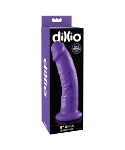 Dillio 9 In. Realistic Dildo With Suction Cup Purple
