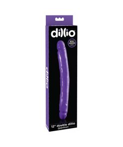 Dillio 12 In. Double Dong Realistic Dual-Ended Dildo Purple