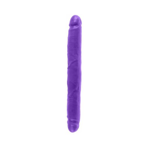 Dillio 12 In. Double Dong Realistic Dual-Ended Dildo Purple - Image 2