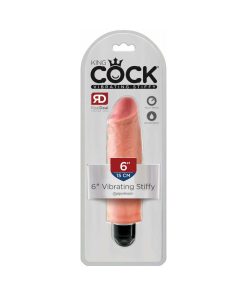 King Cock 6 In. Vibrating Stiffy Realistic Dildo Beige