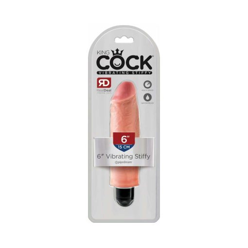 King Cock 6 In. Vibrating Stiffy Realistic Dildo Beige
