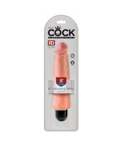 King Cock 8 In. Vibrating Stiffy Realistic Dildo Beige