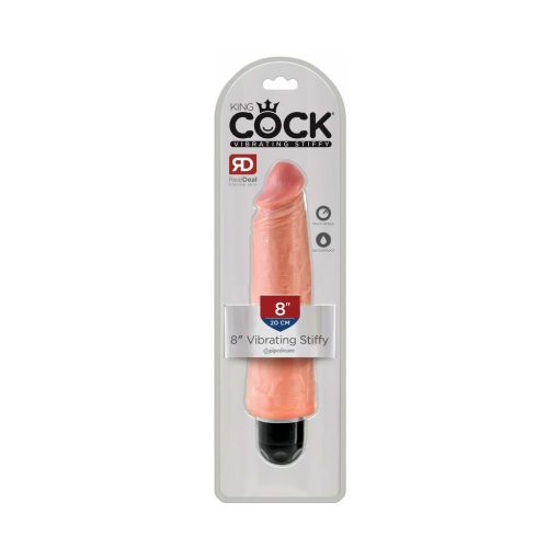 King Cock 8 In. Vibrating Stiffy Realistic Dildo Beige