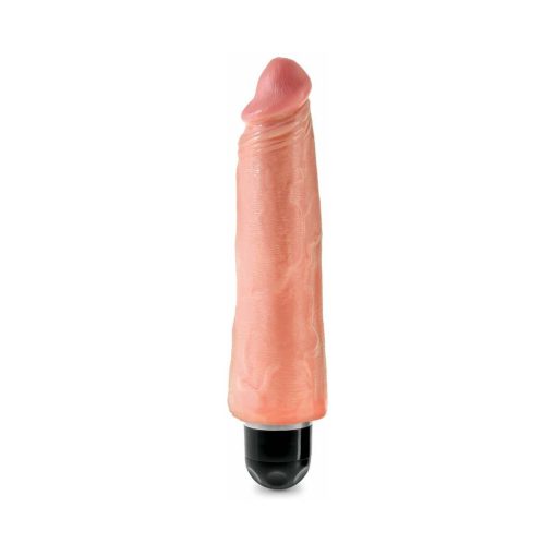 King Cock 8 In. Vibrating Stiffy Realistic Dildo Beige - Image 2