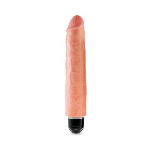 King Cock 10 In. Vibrating Stiffy Realistic Dildo Beige - Image 2