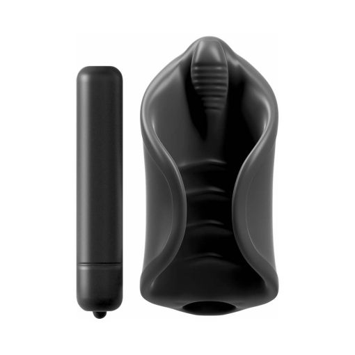 Pdx Elite Vibrating Silicone Stimulator Stroker Black - Image 2