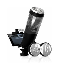 Pdx Elite Deluxe Mega-Bator Rotating Thrusting Masturbator Clear/Black