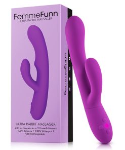 Femmefunn Ultra Rabbit Rechargeable Silicone Dual Stimulation Vibrator Purple