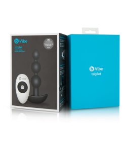 B-Vibe Triplet Rechargeable Remote-Controlled Vibrating Anal Beads Plug Black