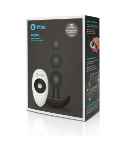 B-Vibe Triplet Rechargeable Remote-Controlled Vibrating Anal Beads Plug Black