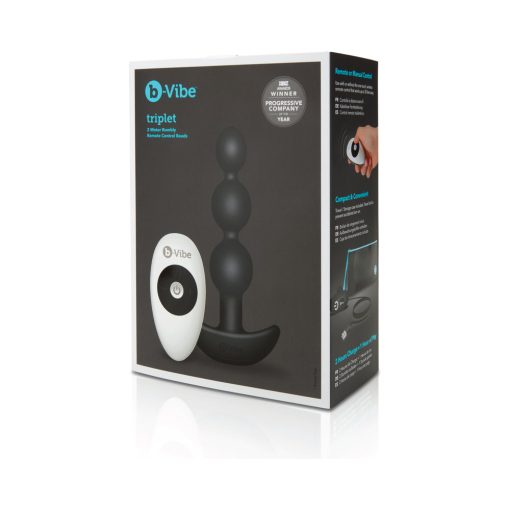 B-Vibe Triplet Rechargeable Remote-Controlled Vibrating Anal Beads Plug Black - Image 3