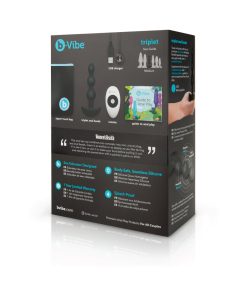 B-Vibe Triplet Rechargeable Remote-Controlled Vibrating Anal Beads Plug Black