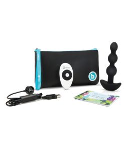 B-Vibe Triplet Rechargeable Remote-Controlled Vibrating Anal Beads Plug Black