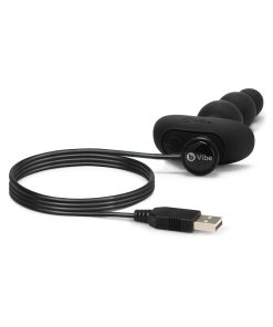 B-Vibe Triplet Rechargeable Remote-Controlled Vibrating Anal Beads Plug Black