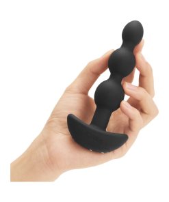 B-Vibe Triplet Rechargeable Remote-Controlled Vibrating Anal Beads Plug Black