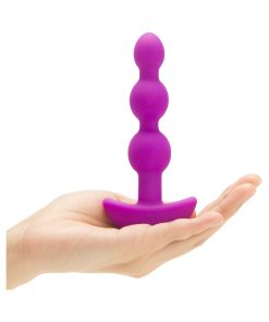 B-Vibe Triplet Rechargeable Remote-Controlled Vibrating Anal Beads Plug Fuchsia