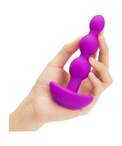 B-Vibe Triplet Rechargeable Remote-Controlled Vibrating Anal Beads Plug Fuchsia