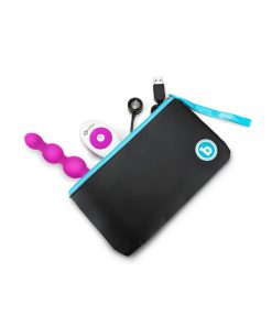 B-Vibe Triplet Rechargeable Remote-Controlled Vibrating Anal Beads Plug Fuchsia