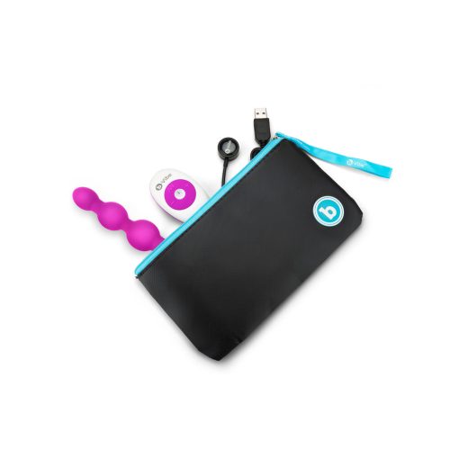 B-Vibe Triplet Rechargeable Remote-Controlled Vibrating Anal Beads Plug Fuchsia - Image 12