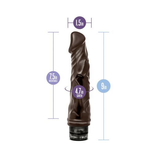 Dr. Skin Vibe 6 Realistic 8.75 In. Vibrating Dildo Brown - Image 7