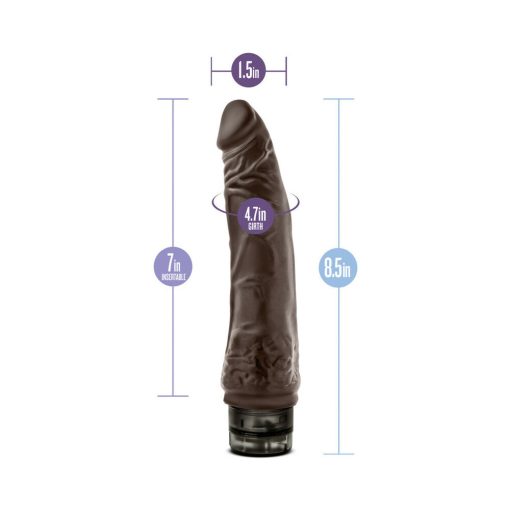 Dr. Skin Vibe 7 Realistic 8.5 In. Vibrating Dildo Brown - Image 8
