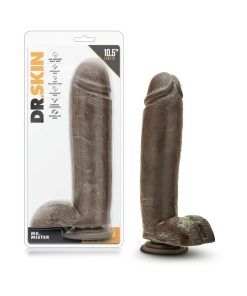 Dr. Skin Mr. Mister Realistic 10.5 In. Dildo With Balls Brown
