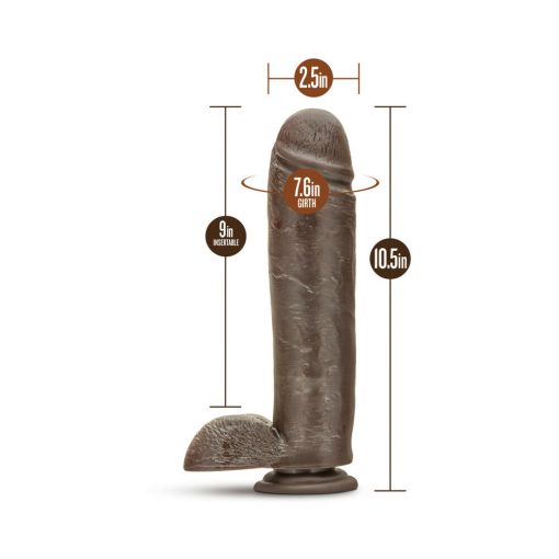 Dr. Skin Mr. Mister Realistic 10.5 In. Dildo With Balls Brown - Image 5