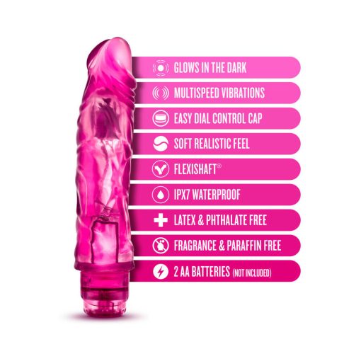 Glow Dicks The Drop Realistic 8.5 In. Vibrating Dildo Pink - Image 6