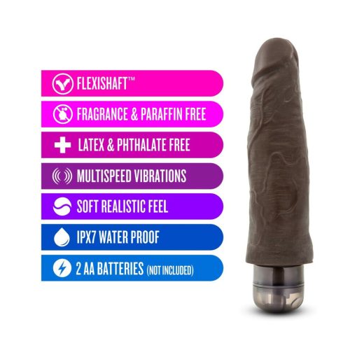Dr. Skin Vibe 14 Realistic 8 In. Vibrating Dildo Brown - Image 6