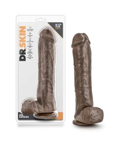 Dr. Skin Mr. Savage Realistic 11.5 In. Dildo With Balls Brown