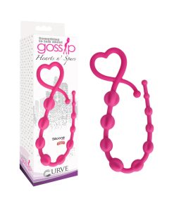 Curve Toys Gossip Hearts N Spurs Silicone Ridged Anal Beads Magenta