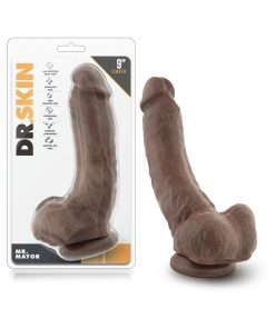 Dr. Skin Mr. Mayor Realistic 9 In. Dildo With Balls Brown