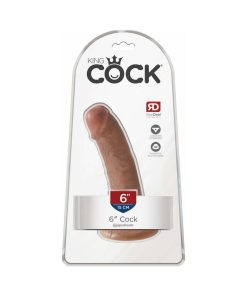 King Cock 6 In. Cock Realistic Dildo With Suction Cup Tan
